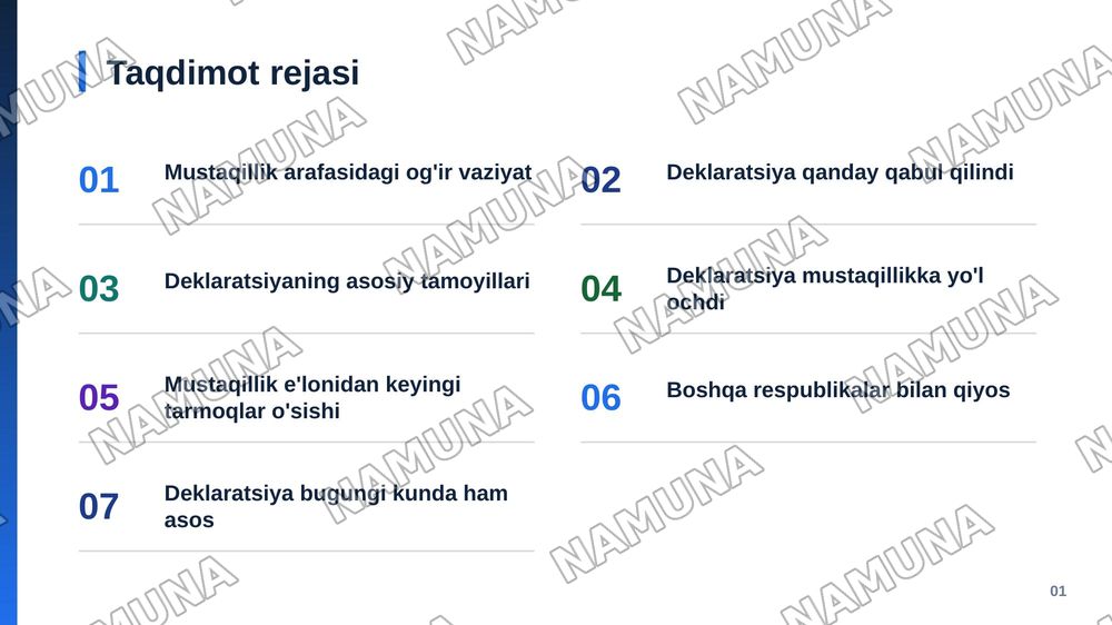 Mustaqillik deklaratsiyasi va uning tarixiy ahamiyati — zamonaviy taqdimot, 2-slayd