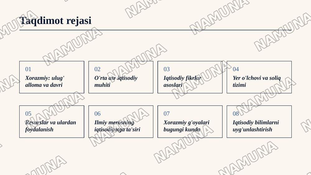 Xorazmiy o'rta asrlardagi iqtisodiy qarashlari — zamonaviy taqdimot, 2-slayd