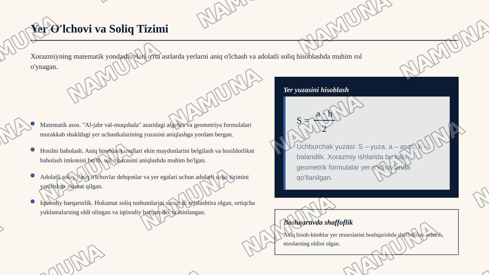 Xorazmiy o'rta asrlardagi iqtisodiy qarashlari — zamonaviy taqdimot, 6-slayd