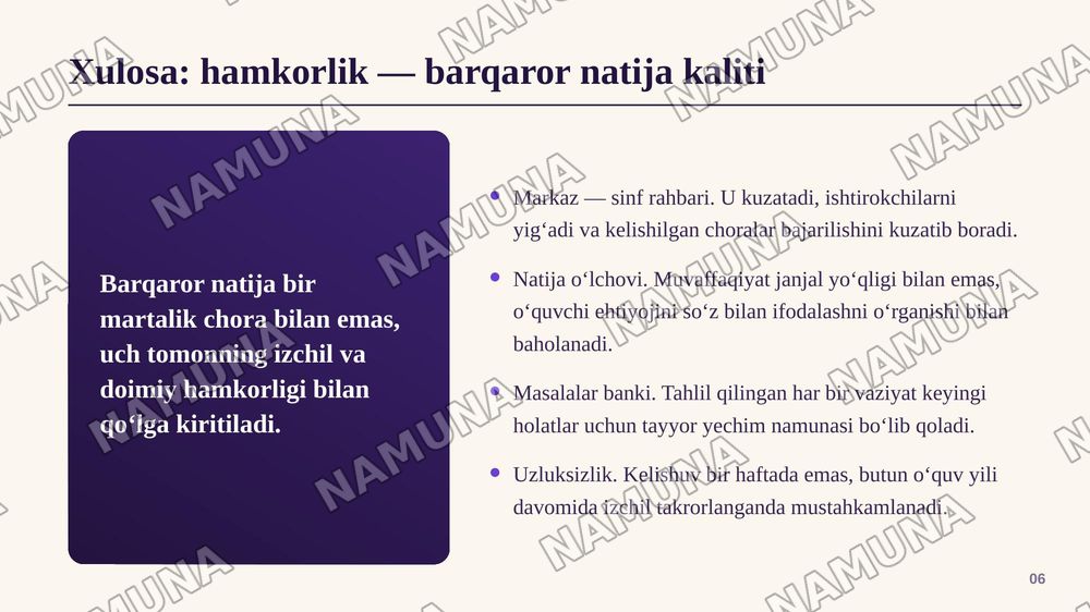Tarbiyasi qiyin o‘quvchilar bilan ishlashda pedagogik hamkorlik mexanizmlari (vaziyatli masalalar tayyorlash) — zamonaviy taqdimot, 7-slayd