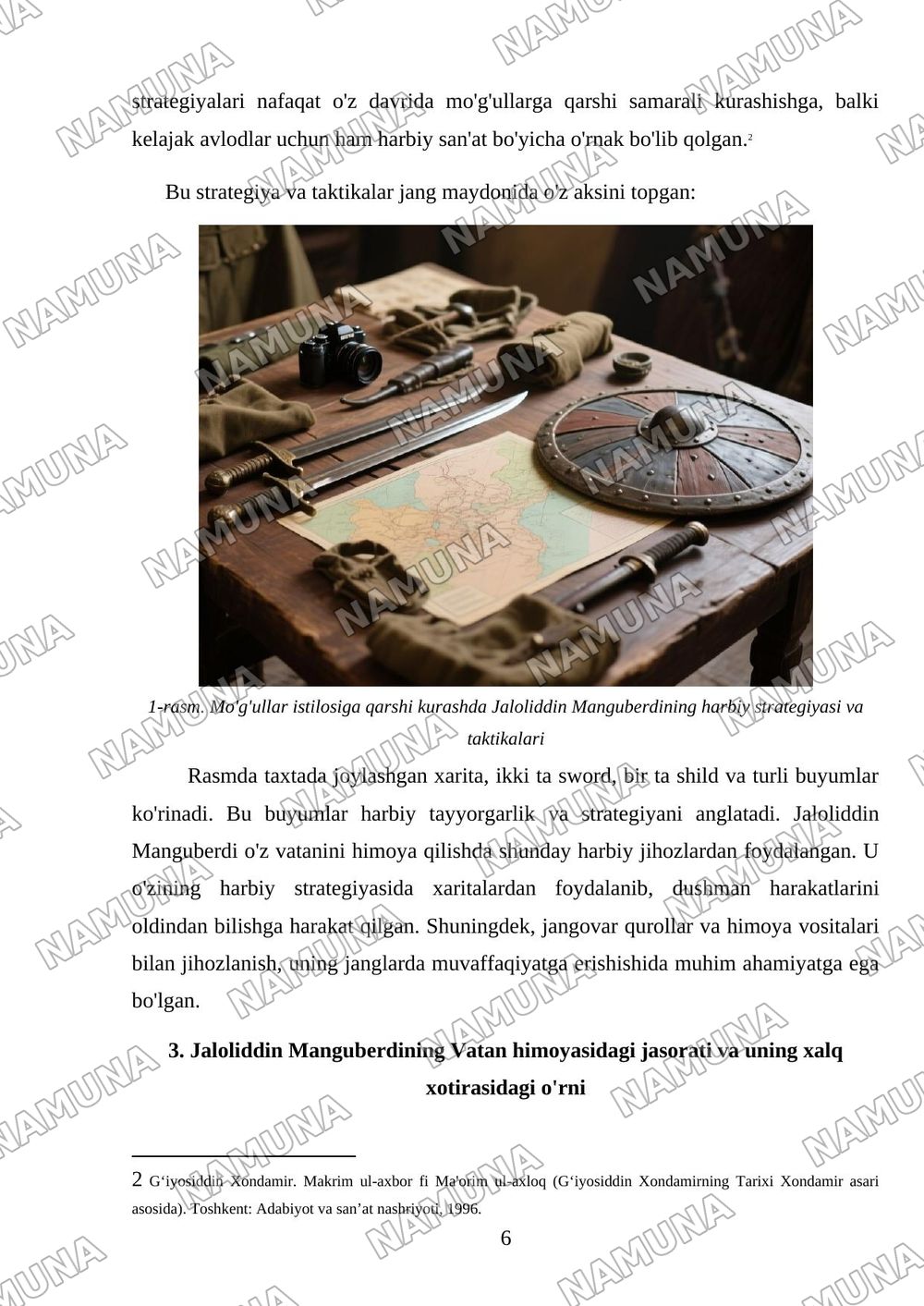 Jaloliddin Manguberdi-Vatan himoyachisi — mustaqil ish, 6-varaq