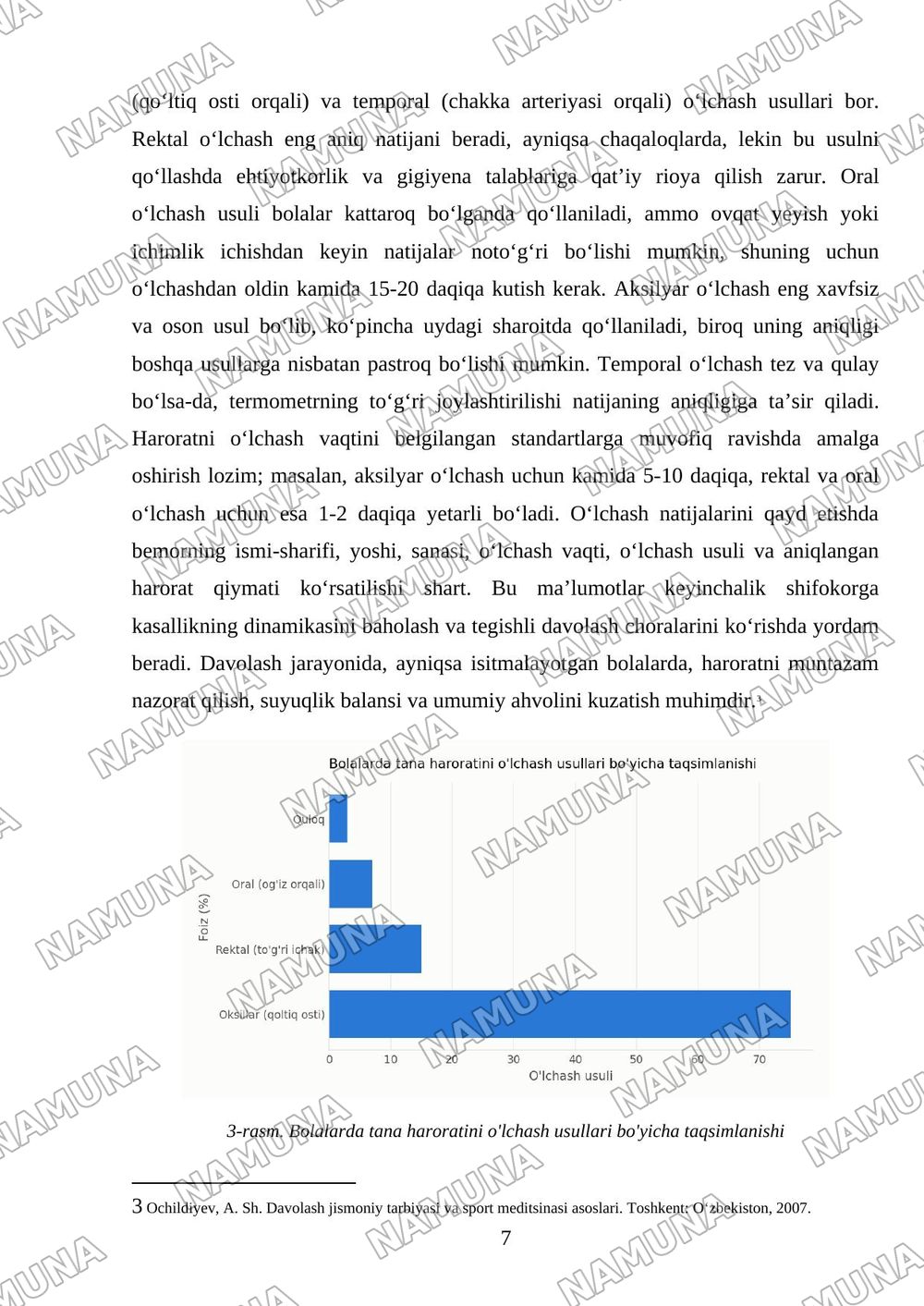 Davolovchi vannalar. Termometriya. Tana haroratini o‘lchash texnikasi va uni registratsiya qilish. Isitmalayotgan bolalarni parvarishlash (IVBDV isitmalayotgan bolalarga yordam ko‘rsatish). Ovqatlanti — mustaqil ish, 7-varaq