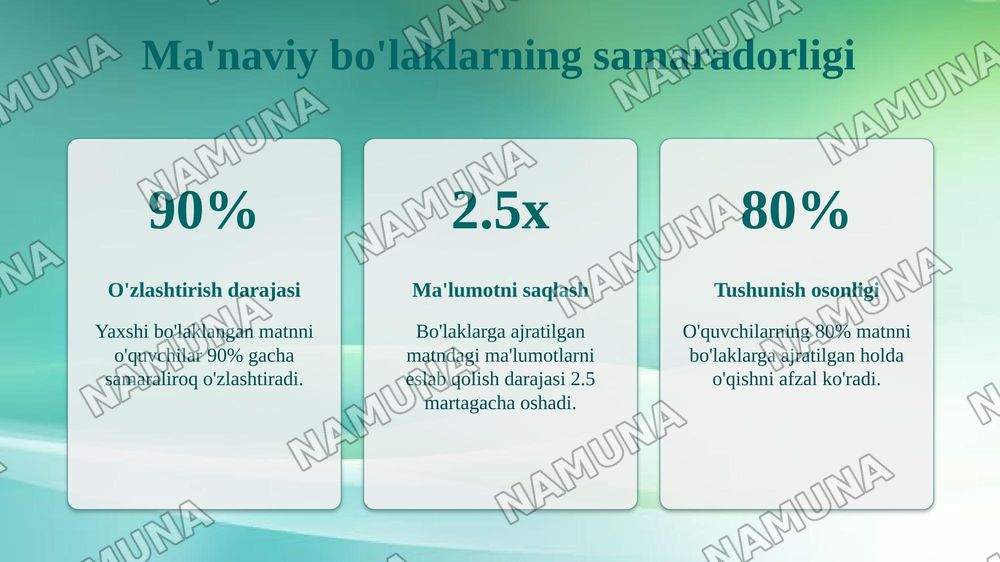 Matnni ma’noviy qismlarga bo‘lish tamoyillari. Xat boshi — taqdimot, 8-slayd
