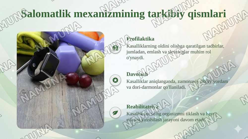 Hayot tarzi va salomatlik mexanizmi — taqdimot, 7-slayd