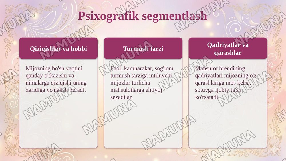 Elektron biznesda mijozlar segmentlarini aniqlash va ularni tahlil qilish. — taqdimot, 7-slayd
