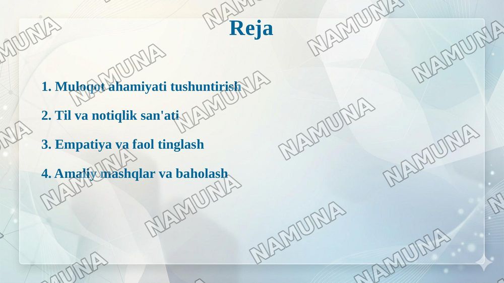 Patsient bilan verbal muloqot ko'nikmalari. — taqdimot, 2-slayd