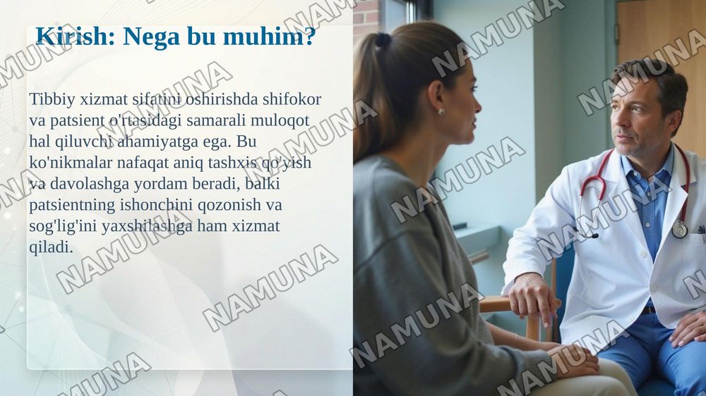 Patsient bilan verbal muloqot ko'nikmalari. — taqdimot, 3-slayd