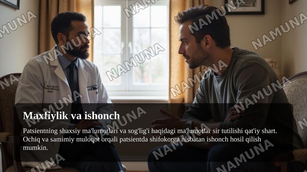 Patsient bilan verbal muloqot ko'nikmalari. — taqdimot, 8-slayd
