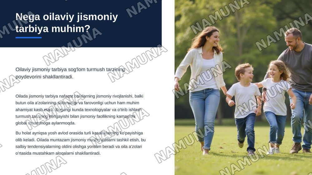 Oilada jismoniy tarbiya. Oilada jismoniy tarbiya. — zamonaviy taqdimot, 3-slayd