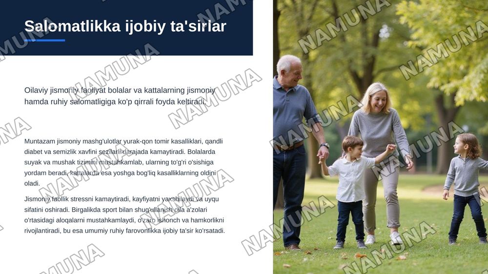 Oilada jismoniy tarbiya. Oilada jismoniy tarbiya. — zamonaviy taqdimot, 5-slayd