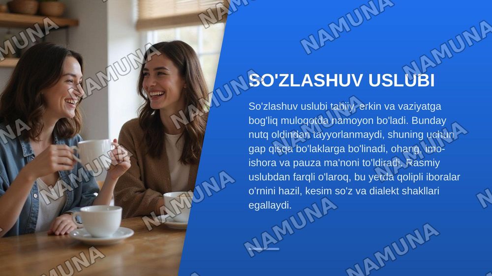 Nutq uslublari va ularning o'ziga xos xususiyatlari — zamonaviy taqdimot, 7-slayd