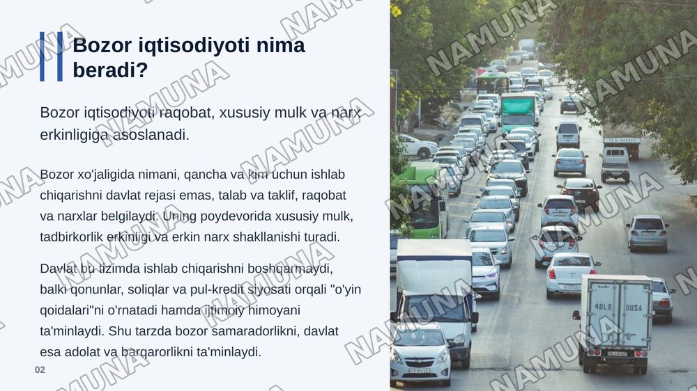 Mustaqillikdan soʻng oʻzbekistonda bozor iqtisodiyoti. — zamonaviy taqdimot, 3-slayd