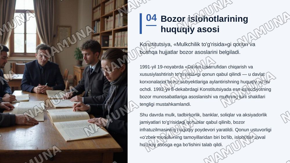 Mustaqillikdan soʻng oʻzbekistonda bozor iqtisodiyoti. — zamonaviy taqdimot, 5-slayd