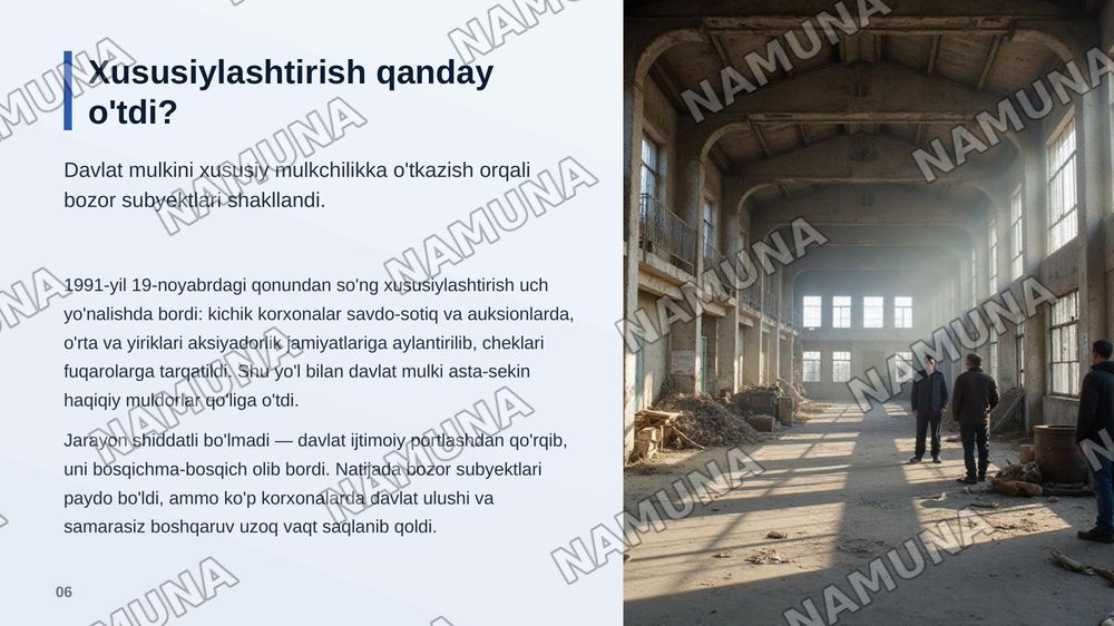 Mustaqillikdan soʻng oʻzbekistonda bozor iqtisodiyoti. — zamonaviy taqdimot, 7-slayd