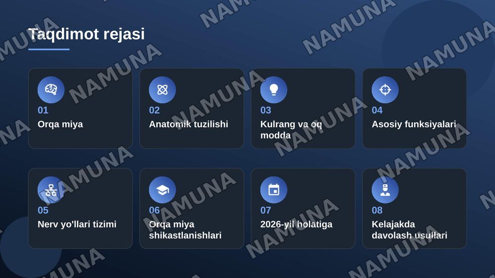 Markaziy nerv tizimi orqa miya — zamonaviy taqdimot, 2-slayd