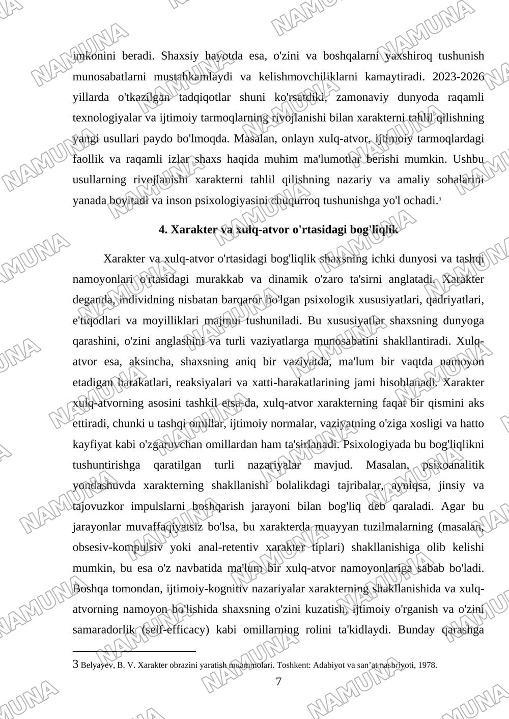 Xaraktrer haqida tushincha — mustaqil ish, 7-varaq