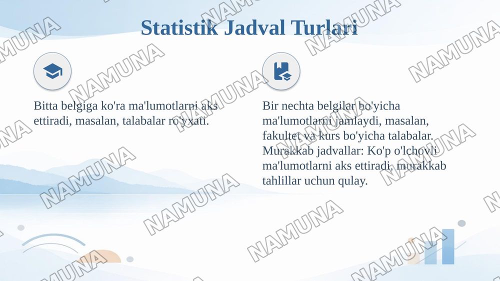 Statistik jamlash va guruhlash — taqdimot, 6-slayd