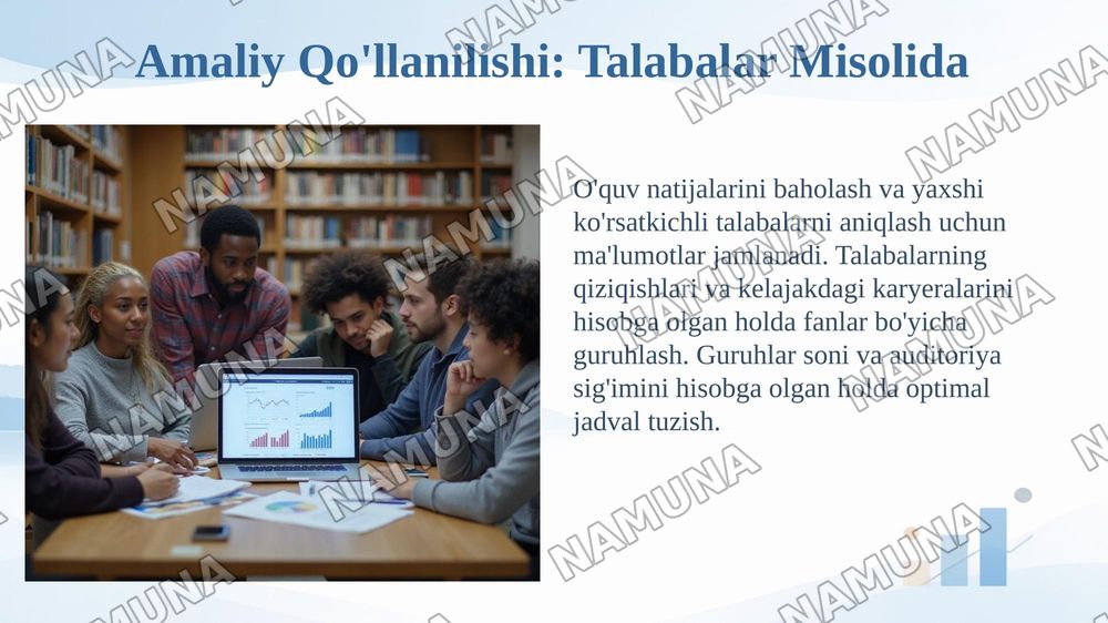Statistik jamlash va guruhlash — taqdimot, 7-slayd
