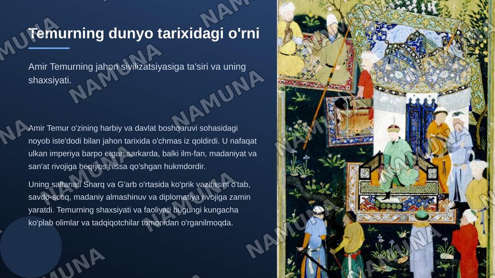 Amir Temur-buyuk davlat arbobi va mohir sarkarda. — zamonaviy taqdimot, 3-slayd
