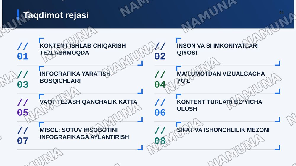 SUN’IY INTELLEKT ASOSIDA MA’LUMOTLARNI INFOGRAFIK TAQDIM ETISH VA KONTENT YARATISH — zamonaviy taqdimot, 2-slayd