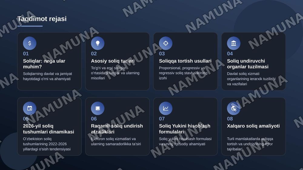 Soliqqa tortish usullari va soliqlarni undirish maxanizimlari — zamonaviy taqdimot, 2-slayd
