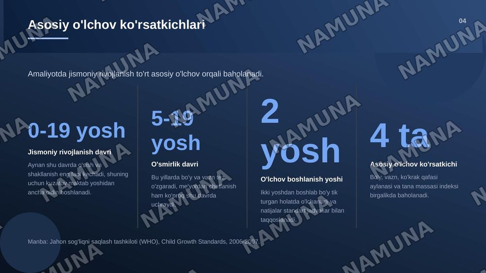Bolalar va o‘smirlarni jismoniy rivojlanish ko‘rsatkichlarini tekshirish va baholash usullari. — zamonaviy taqdimot, 5-slayd