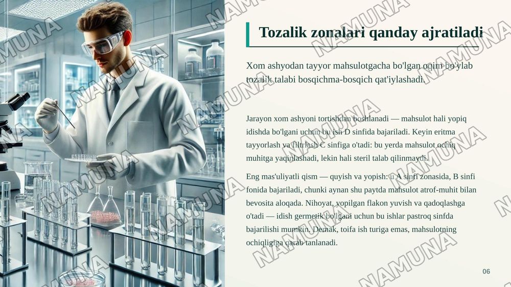 Kimyo-farmatsevtika va biotexnologik sanoat korxonalarida ishlab chiqarish toifalari — zamonaviy taqdimot, 7-slayd
