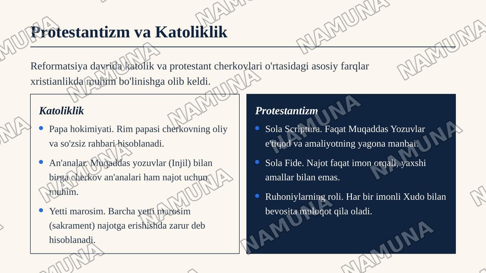 Katolik yoʻnalishi — zamonaviy taqdimot, 7-slayd