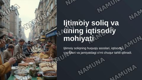 Ijtimoiy soliq va uning iqtisodiy mohiyati — zamonaviy taqdimot