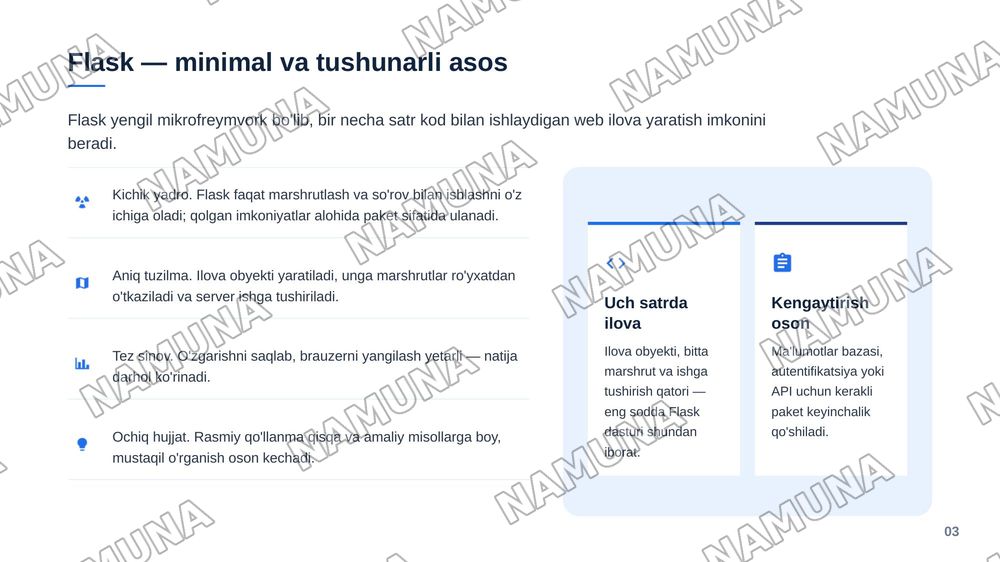 Pythonda sodda Web ilova va Web API yaratish — zamonaviy taqdimot, 4-slayd