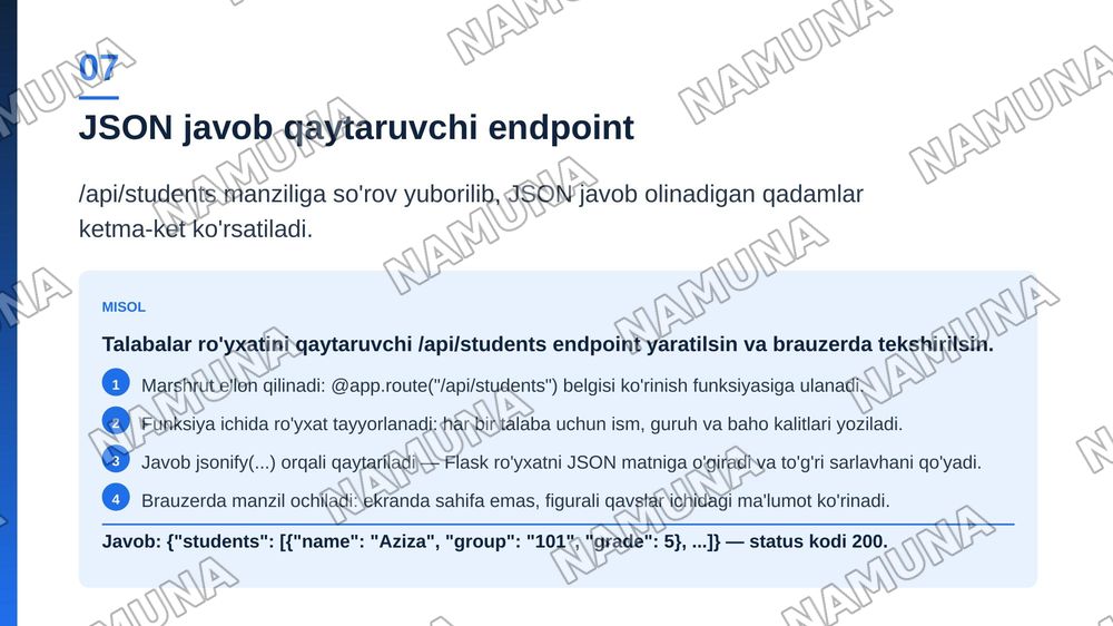 Pythonda sodda Web ilova va Web API yaratish — zamonaviy taqdimot, 8-slayd