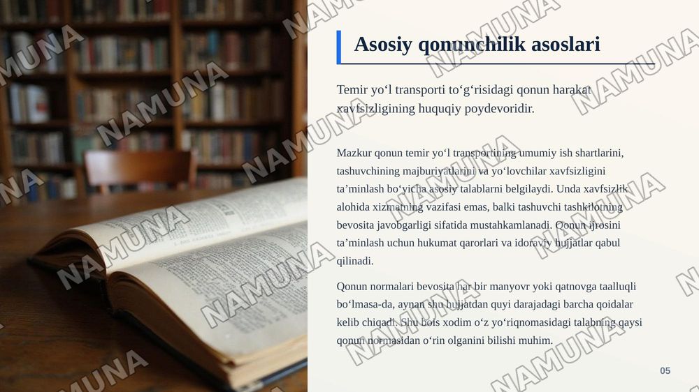 Poyezdlar harakat xavfsizligini ta’minlashda asosiy me’yoriy hujjatlar — zamonaviy taqdimot, 6-slayd