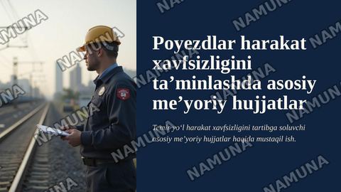 Poyezdlar harakat xavfsizligini ta’minlashda asosiy me’yoriy hujjatlar — zamonaviy taqdimot