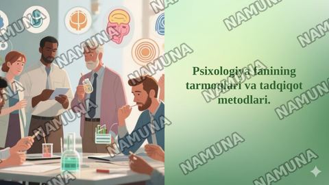 Psixologiya fanining tarmoqlari va tadqiqot metodlari. — taqdimot