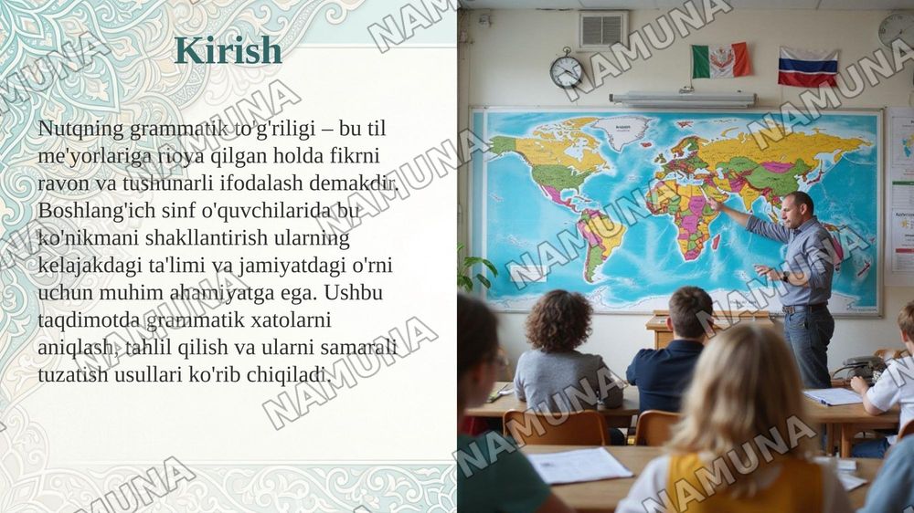 MAVZU: NUTQNING GRAMMATIK TO'G'RILIGINI NAZORAT QILISH USULLARI — taqdimot, 3-slayd