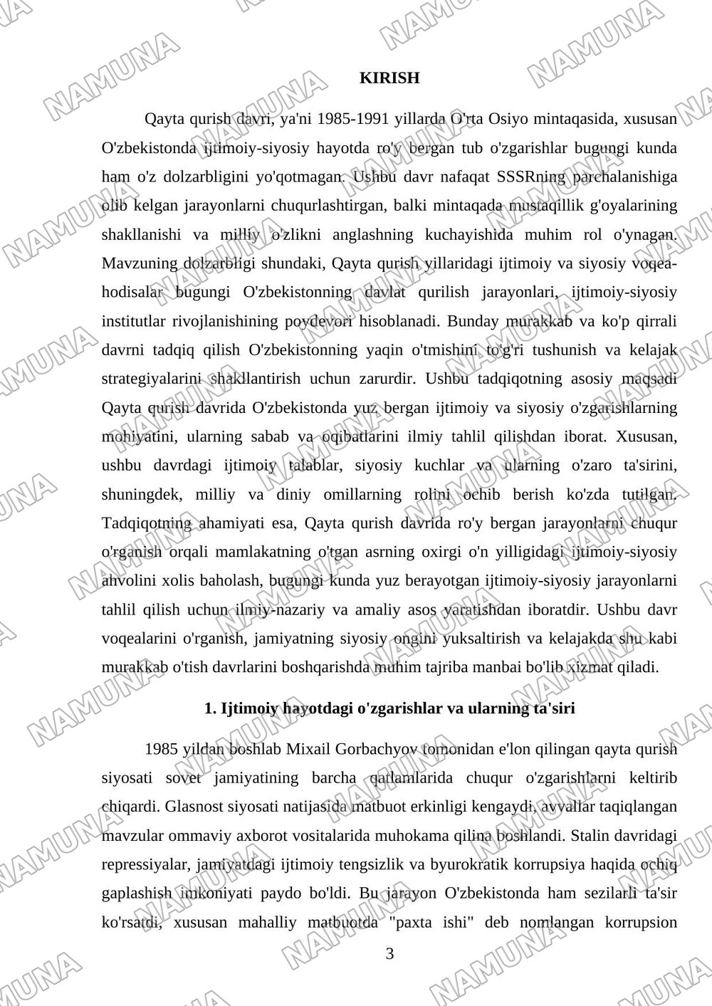 Qayta qurish yillarda ijtimoiy va siyosiy vaziyat — referat, 3-varaq