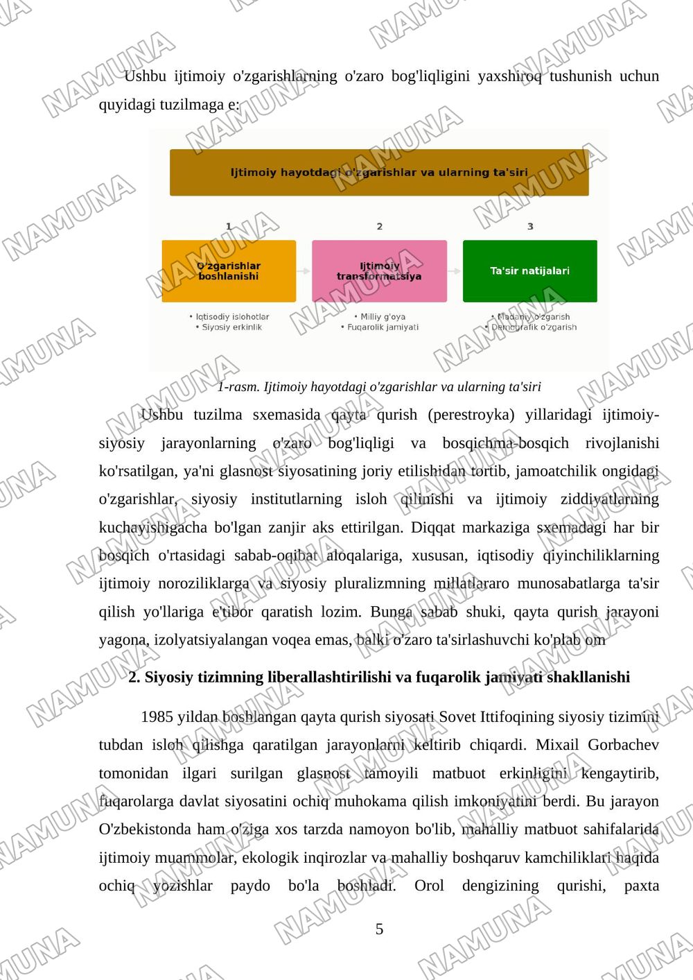 Qayta qurish yillarda ijtimoiy va siyosiy vaziyat — referat, 5-varaq