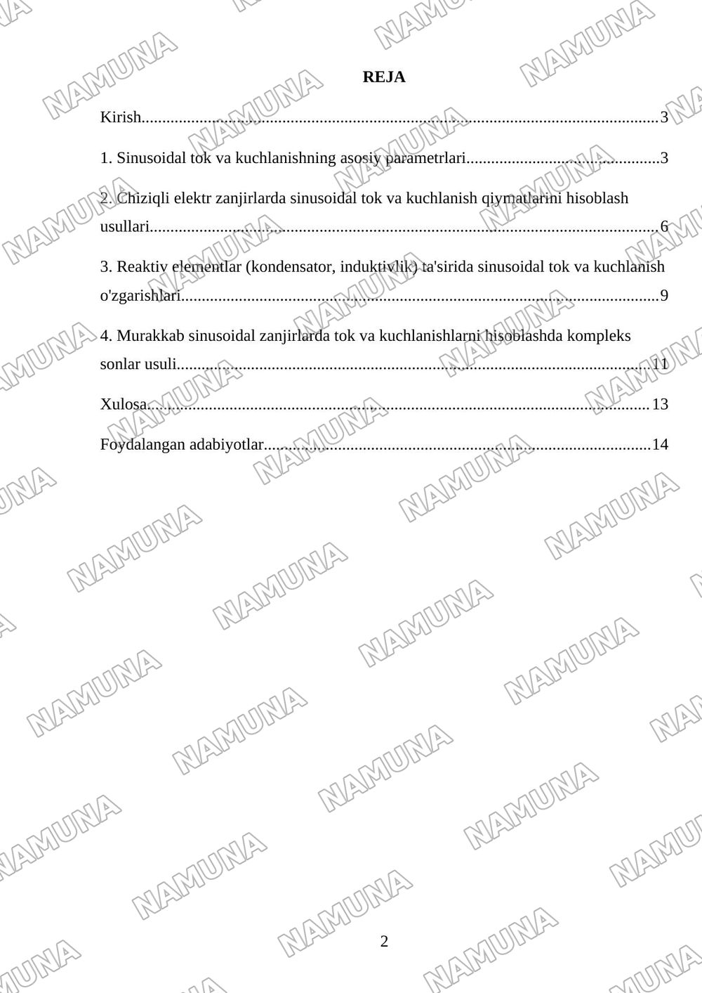 Sinusoidal tok chiziqli elektir zanjir tok va kuchlanishlarning xar xil qiymatlarini xisoblash — mustaqil ish, 2-varaq