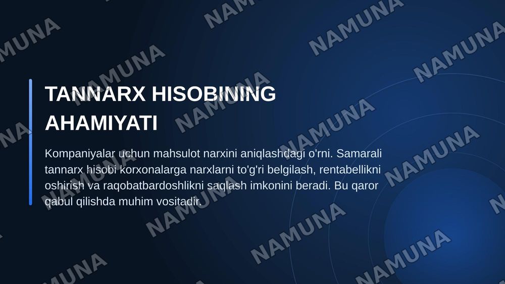 Jarayonlar bo‘yicha tannarxni hisoblash usuli va uning xususiyatlari — zamonaviy taqdimot, 3-slayd