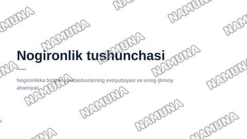 Nogironlik tushunchasi — zamonaviy taqdimot
