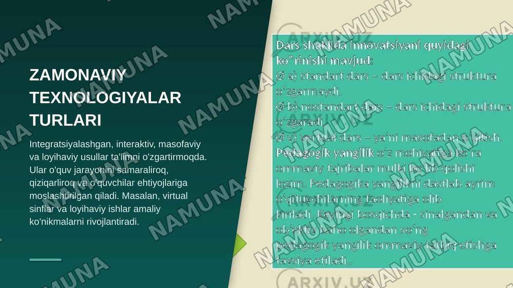 Ta'limda pedagogik texnologiyalar. Pedagogik texnologiya haqida tushuncha. — zamonaviy taqdimot, 8-slayd