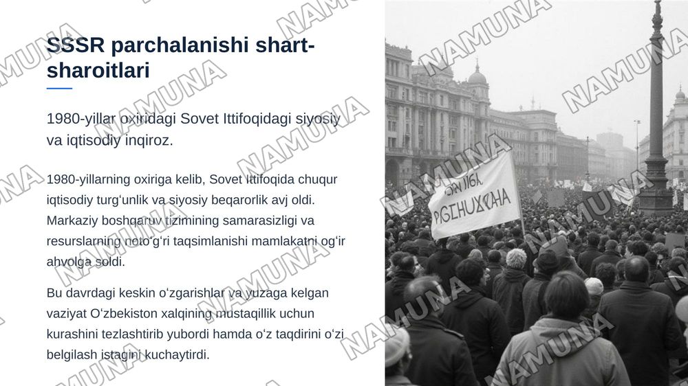 Oʻzbekiston mustaqillikka erishish arafasida — zamonaviy taqdimot, 3-slayd