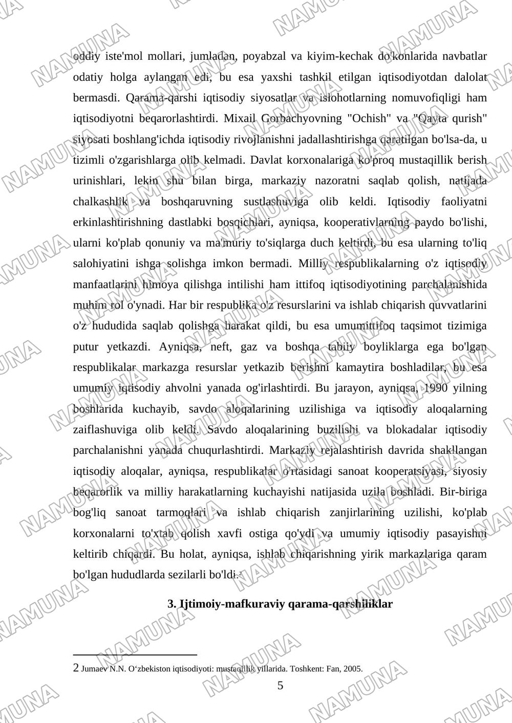 Sovet davlatining tanazzulga yuz tutishi — mustaqil ish, 5-varaq