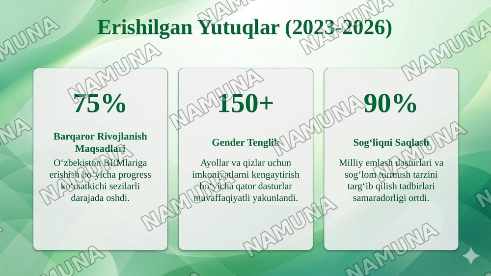 BMT va Oʻzbekiston hamkorligi — taqdimot, 8-slayd