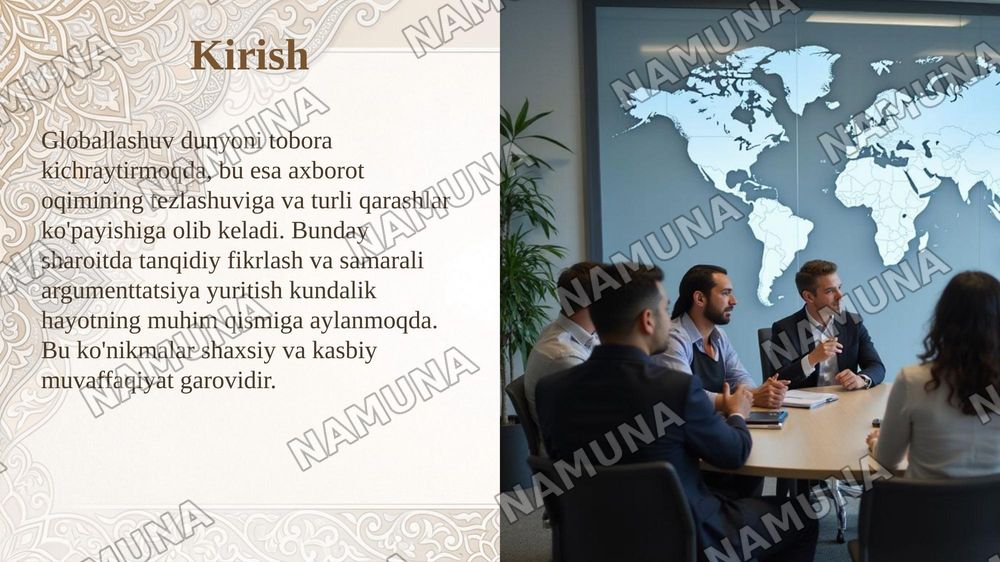 Globallashuv davrida tanqidiy fikrlar va argumenttatsiya — taqdimot, 3-slayd