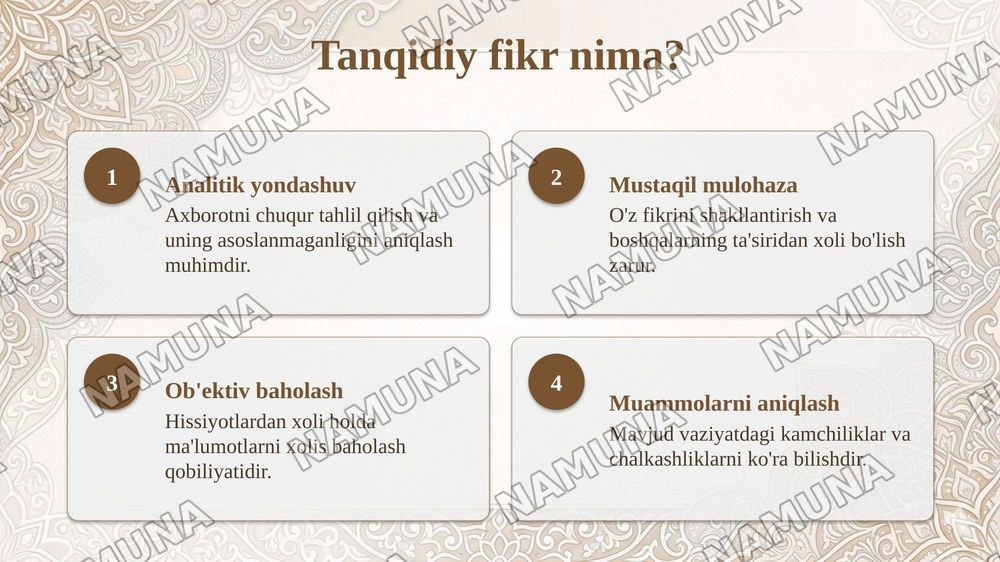 Globallashuv davrida tanqidiy fikrlar va argumenttatsiya — taqdimot, 4-slayd