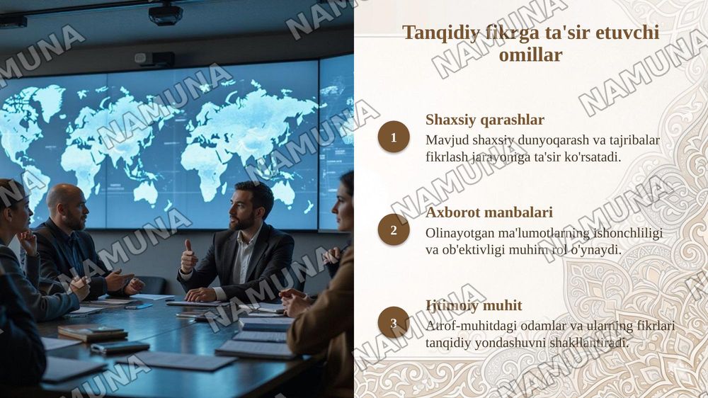 Globallashuv davrida tanqidiy fikrlar va argumenttatsiya — taqdimot, 6-slayd