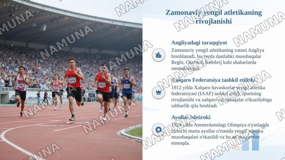 Oʻzbekiston hududida yengil atletikaning rivojlanishi — taqdimot, 6-slayd