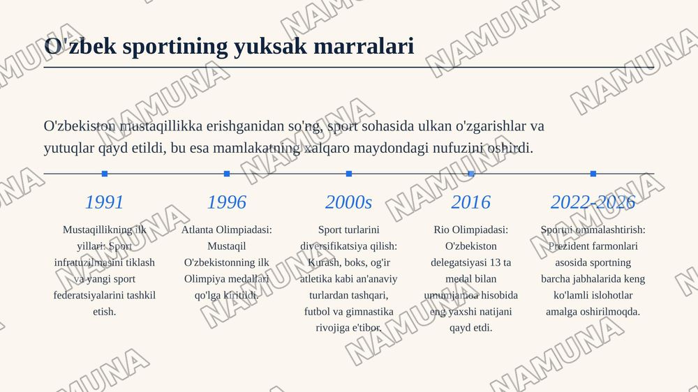O'zbekiston Jahonga yuz tutmoqda (sport soxasida) — zamonaviy taqdimot, 4-slayd