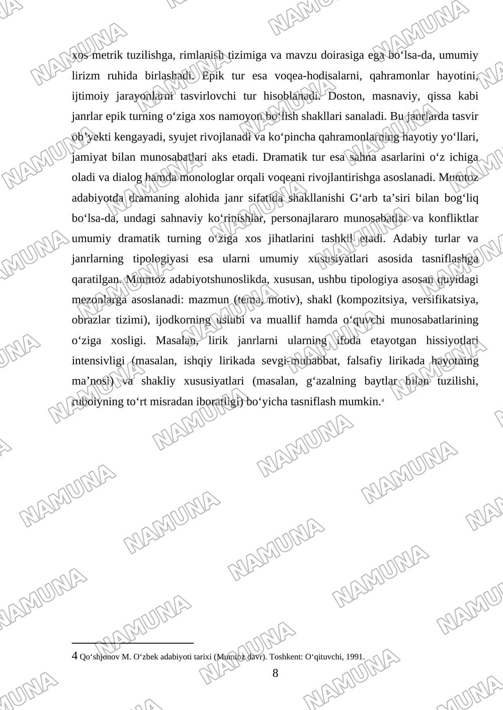 Mumtoz tarixiy poetika — referat, 8-varaq